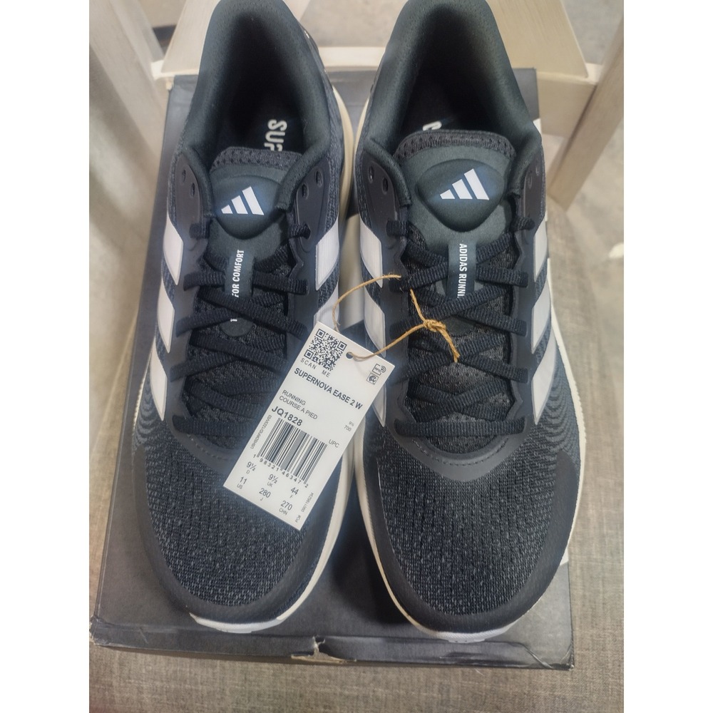 Adidas Supernova Ease 2 W Womens Running Shoes Black White JQ1828 Size 11 NEW